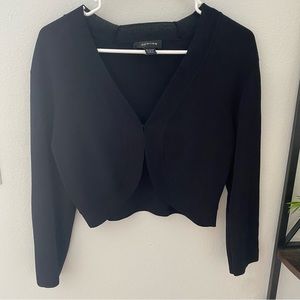 SPENSE Shrug Cropped Sweater Black, Size Large 3/4 sleeves